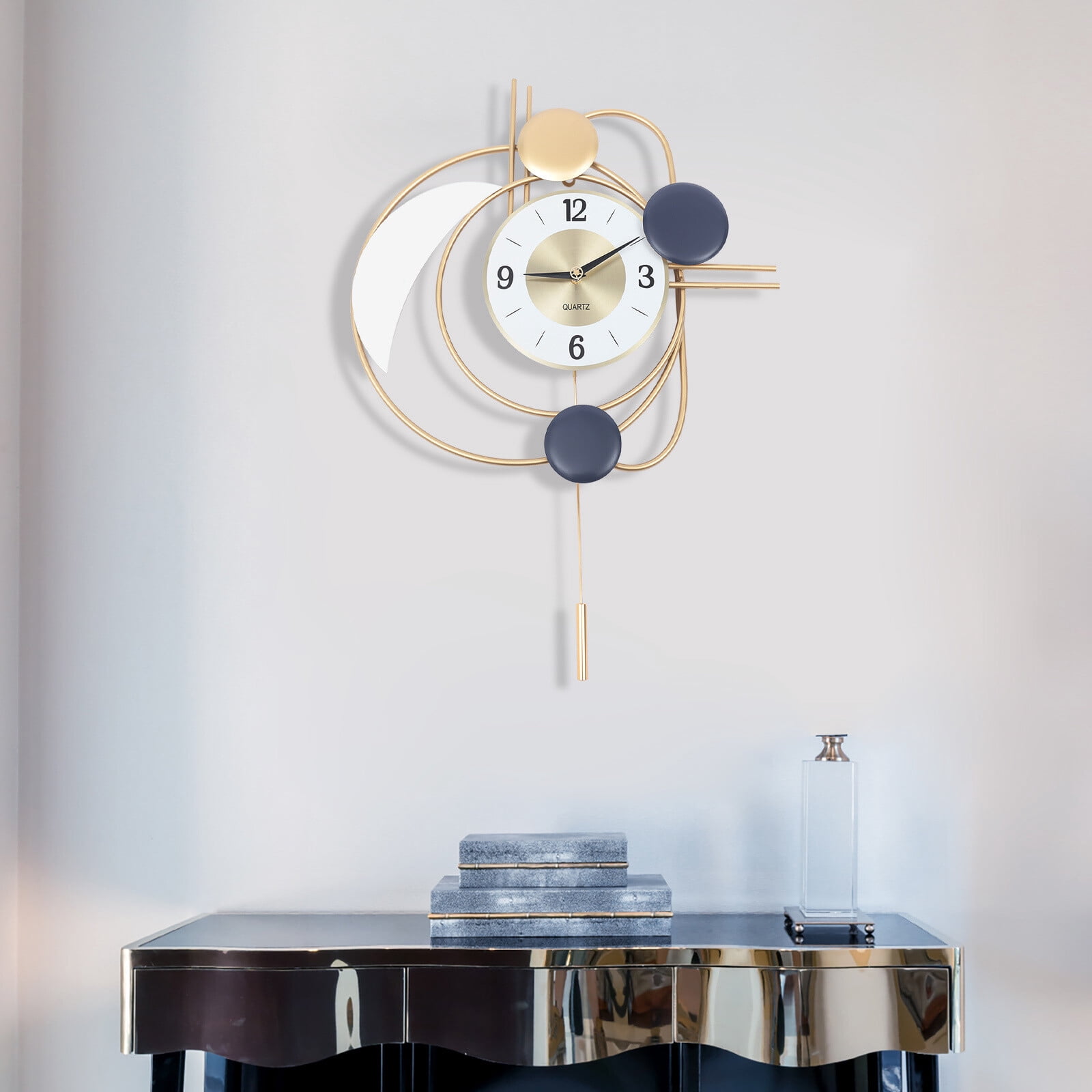 Wall-mounted Decor Clock, Nordic Style, Hanging Clocks, Metal, 3D Mute Design, Modern Clock for Home