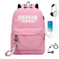 thumbnail image 1 of USB Backpack School Book Bags Fans Travel Bags Laptop Chain Headphone, 1 of 3