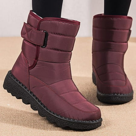 

Platform Women Boots Snow Keep Warm Boots Ladies Waterproof Women Shoes Chunky Ankle Boots Plush Casual Botas Mujer Winter Shoes