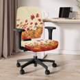 thumbnail image 3 of ZUXONGSY Fall Maple Leaf Desk Chair Cover 2 Pcs Pumpkin Office Chair Slipcovers Computer Chair Backrest and Cushion Seat Cover Dustproof for Home Office Thanksgiving Decoration, 3 of 7
