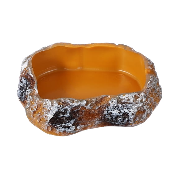 Uxcell Reptile Food Bowl Reptile Feeding Dish Corner Bowl XS 4.1" Orange