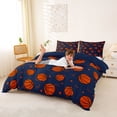 thumbnail image 2 of Castle Fairy Orange Basketball Duvet Cover King, Sport Theme King Bedding, Blue Orange,Navy Blue Reversible,3 Pieces,1 Duvet Cover and 2 Pillowcases, 2 of 6