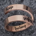 thumbnail image 3 of Stainless Steel Inspirational Mantra Graduation Encouragement Wedding Statement Ring, 3 of 7