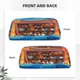 thumbnail image 5 of Uemuo Animals On Noah's Ark2 Printed Leather Pencil Case, Pencil Pouch, Portable Pencil Bag, Pen Case for& Office, 5 of 7