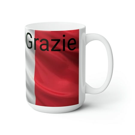 

Grazie - Ceramic Mug 15oz This excellent gift for expressing gratitude and appreciation to someone special in your life.
