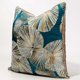 thumbnail image 2 of Luxury Lotus Leaf Printed Pillow Cover Decorative Square Pillowcase Soft Cushion Case for Sofa Bedroom Car (Blue, 18"x18"), 2 of 4