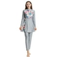 thumbnail image 5 of IBTOM CASTLE Womens Burkini Swimsuits Muslim Modest Swimwear Islamic Full Body Swimming Top Pants Hijab Long Sleeve Rash Guard M Gray, 5 of 8