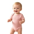 thumbnail image 3 of Boys Bodysuits Honeycomb Breathable Soft European Style Short Sleeve Envelope Neck Baby Romper, 3 of 4
