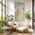thumbnail image 6 of Canvas Wall Art, Blue Brown Framed Canvas Prints for Bedroom Dining Room, Vintage Modern Oil Painting Art Abstract Oversized Gallery Wrapped Wall Decor for Home Office, Gifts, 20"x40" Ship Next Day, 6 of 9