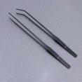 thumbnail image 2 of Pinzas rectas y torcidas de acero inoxidable de 2 piezas Pinzas para plantas acuáticas Alargar las pinzas Herramientas para plantas de acuarios (negro), 2 of 4
