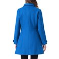 thumbnail image 3 of Abrigo largo clásico de invierno de una sola botonadura para mujer INSPIRE CHIC con bolsillos S azul, 3 of 6