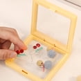 thumbnail image 4 of Convenient Earring Storage Box Exhibition Boxes Women Square PE Film Jewelry Storage Box Plastic Boxes Storage Container white 7x7x2cm, 4 of 6