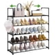 thumbnail image 1 of 5 Niveles Zapatera Organizador Madera, Zapateros Organizador de Acero Inoxidable, Ancho Ajustable, Almacenar y Guardar Los Zapatos para Entrada, Puerta, Dormitorio, Guardarropa, 1 of 9