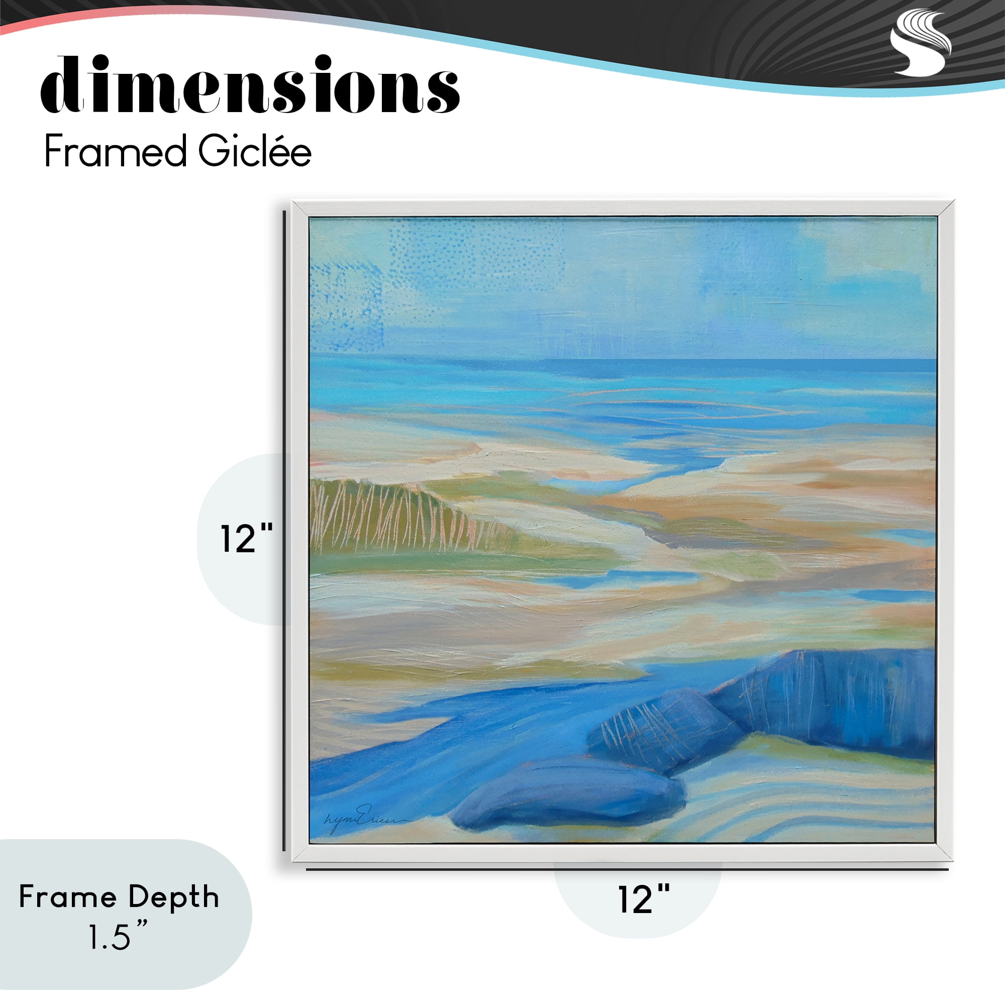 Stupell Industries Low Tide Azure Dunes White Framed Giclee Art, design by Lynn Ericson Fine Art