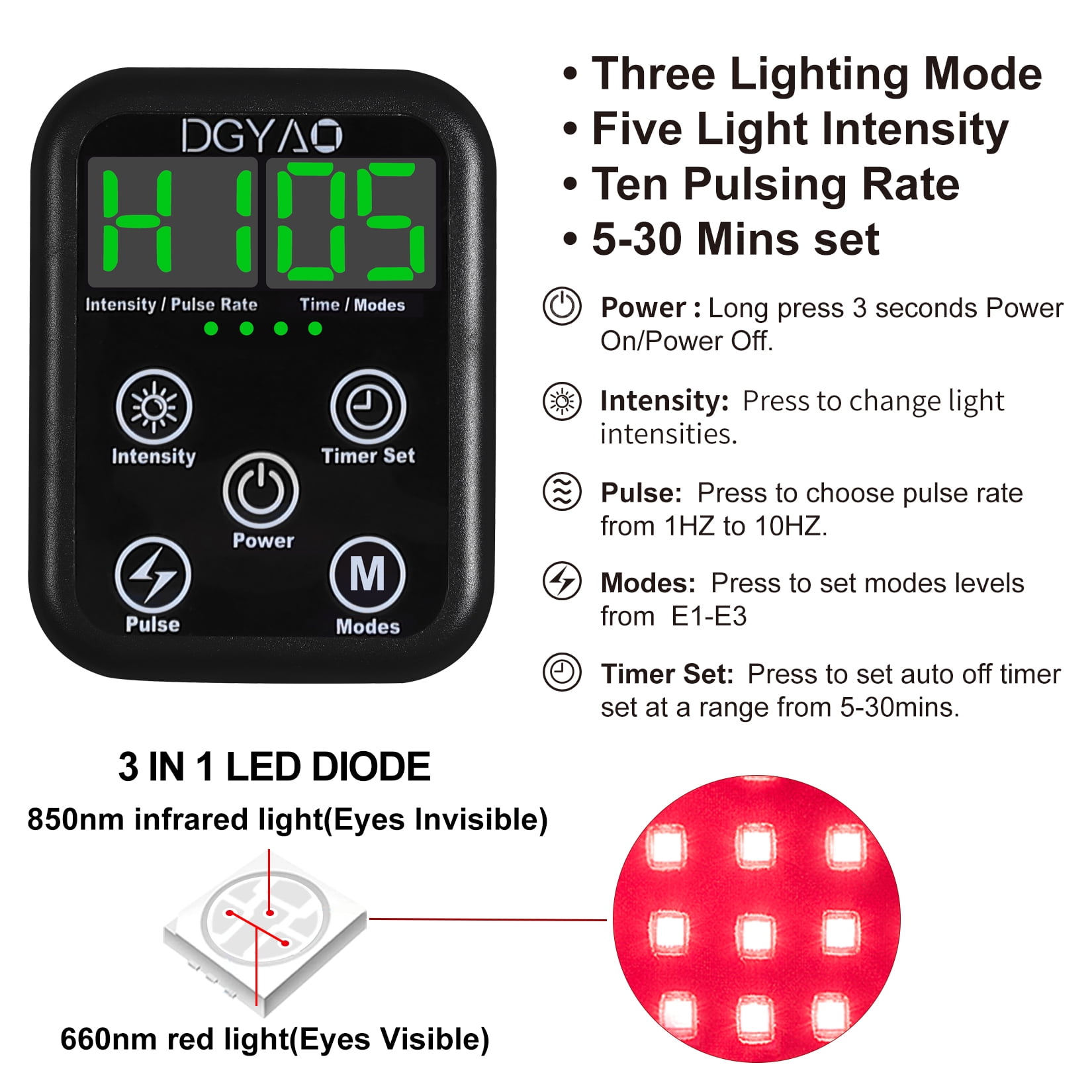 DGYAO Red Light & Infrared Light for Shoulder Neck Back- Muscle Relaxation LED Light Heating Pad Home Use