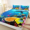 thumbnail image 3 of Homewish 3D Blue Dolphin Twin Sheet Sets for Kids, Kawaii Ocean Fish Twin Fitted Sheet, Dreamy Underwater World Flat Sheet, Ultra Soft Bedroom Decor, 3-Piece, 3 of 7