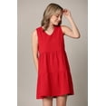 thumbnail image 4 of Made by Johnny Women's Casual Sleeveless V-Neck Loose Flowy Swing Shift Dress XL RED, 4 of 5