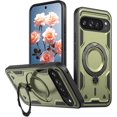 thumbnail image 1 of KOMI Magnetic Case for Google Pixel 9A with Rotatable Ring Holder [Compatible with MagSafe] Military Shockproof Kickstand Protective Case for Google Pixel 9A, Green, 1 of 5