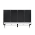 thumbnail image 3 of 4 Panel Metal and Wood Queen Platform Bed - Ash Brown Bookmatch, 3 of 6