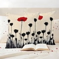 thumbnail image 3 of Spring Red Black Floral Outdoor Waterproof Pillow Covers, Modern Oil Painting Flowers Decorative Square Throw Pillowcase Sofa Cushion Sham for Patio/Couch/Chair, 20"x20" 2 Pack, 3 of 8