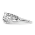 thumbnail image 3 of Sterling Silver Rhodium Plated Diamond Heart MOM Ring, 3 of 6