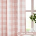 thumbnail image 4 of Flowpartex Buffalo Check Semi Sheer Curtain Panels Pink and White Plaid Textured Curtains Drapery, Farmhouse Grommet Window Drapes for Living Room Bedroom, 40"Wx63"L 2 Pieces, 4 of 7