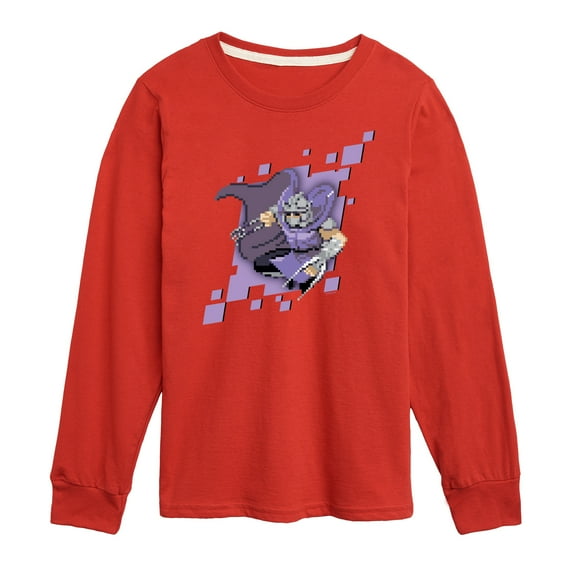 Teenage Muntant Ninja Turtles - Shredder Pixels - Toddler And Youth Long Sleeve Graphic T-Shirt