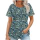 thumbnail image 2 of Fiudx Ofertas Del Día Camiseta Casual de Manga Corta con Cuello Redondo y Estampado Floral para Mujer, 2 of 4