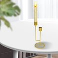 thumbnail image 2 of Candelabro de metal moderno para velas de columna, soporte para velas de mesa de comedor. Oro, 2 of 8