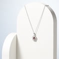 thumbnail image 2 of Forever Facets Genuine Garnet January Birthstone Floral Pendant in Sterling Silver, Adult Female, 2 of 5