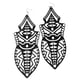 thumbnail image 2 of Pendientes grandes de acrílico punk rock grandes pendientes huecos Negro Salvador Pendientes pendientes, 2 of 6