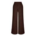 thumbnail image 5 of Wutalume Women's High Waisted Wide Leg Trousers - Business Casual Work Pants with Pockets, Solid Color Dressy for Office,Coffee 2XL, 5 of 7