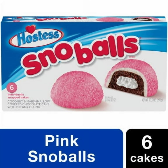 Pack of 2 - HOSTESS SNOBALLS, Coconut-Covered Chocolate Cake, Creamy Filling 6 ct / 10.5 oz