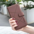 thumbnail image 7 of Designed for iPhone 16 Plus Flip Case, RFID Blocking, Card Holder Wallet, Vegan PU Leather, Adjustable Stand Cell Phone Case, for Women & Men, Magnetic Clasp, for iPhone 16 Plus, Brown, 7 of 7