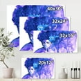 thumbnail image 4 of Designart ' Glorious Blue Portrait of Afro American Woman ' Modern Canvas Wall Art Print, 4 of 4