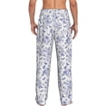 thumbnail image 3 of Uemuo Floral Butterfly Pattern Men's Wide Leg Palazzo Lounge Pants with Pockets Light Weight Loose Comfy Casual Pajama Pants-X-Large, 3 of 9