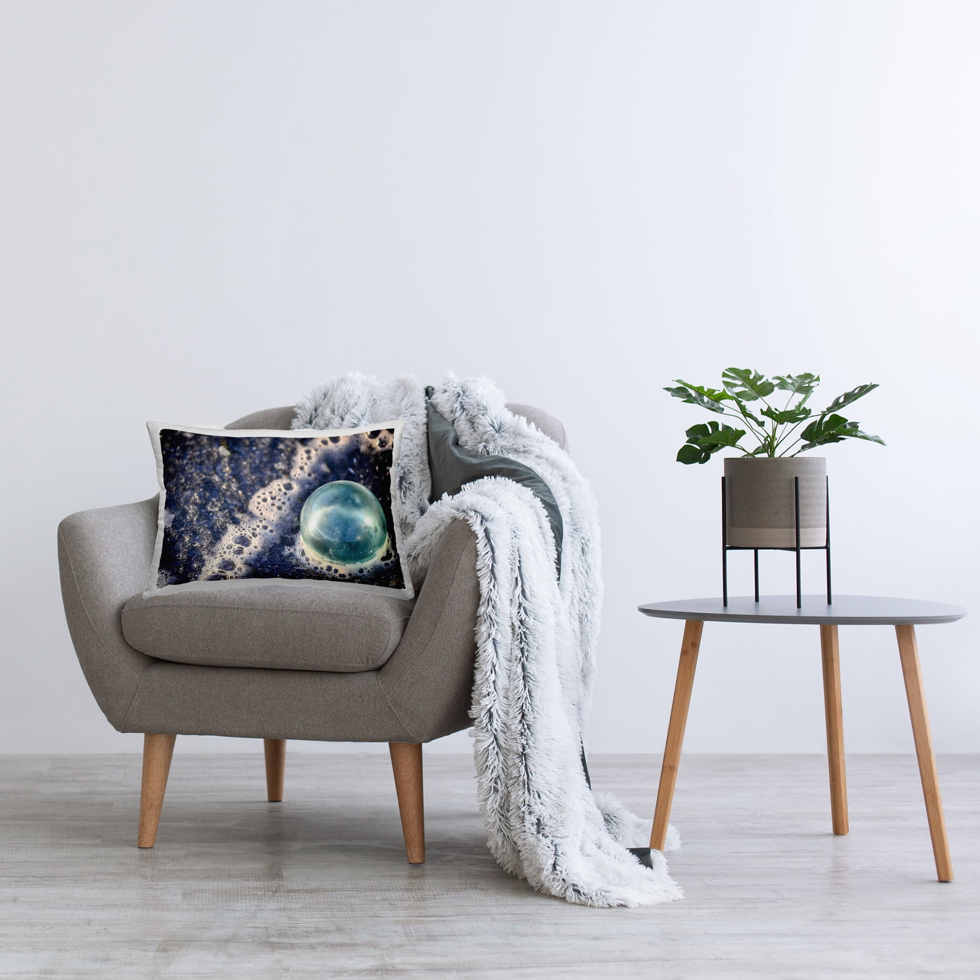 Stupell Industries Beach Foam & Bubble Decorative Printed Throw Pillow Design by Savanah Plank.
