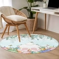 thumbnail image 4 of Round Rug 4Ft Washable Non-Slip, Cute Easter Bunny Circle Area Rugs for Living Room Bedroom, Eucalyptus Leaves Colorful Eggs Teal Indoor Floor Mats Carpet Runner for Home Decor Aesthetic, 4 of 8