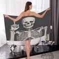 thumbnail image 7 of Coolnut Funny Skull Towels Highly Absorbent Cotton Towels Set of 2, Premium Spa & Hotel Quality Quick Dry Towel Set 54 x 27 Inches Washcloth Gift, 7 of 7