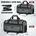 thumbnail image 6 of IGOLUMON Gym Bag for Men 55L Sports Duffel Bags Gym Duffle Bag Women with Shoe Compartment & Wet Pocket Water Resistant Travel Duffel Bag Lightweight Weekender Overnight Bag gGray, 6 of 9