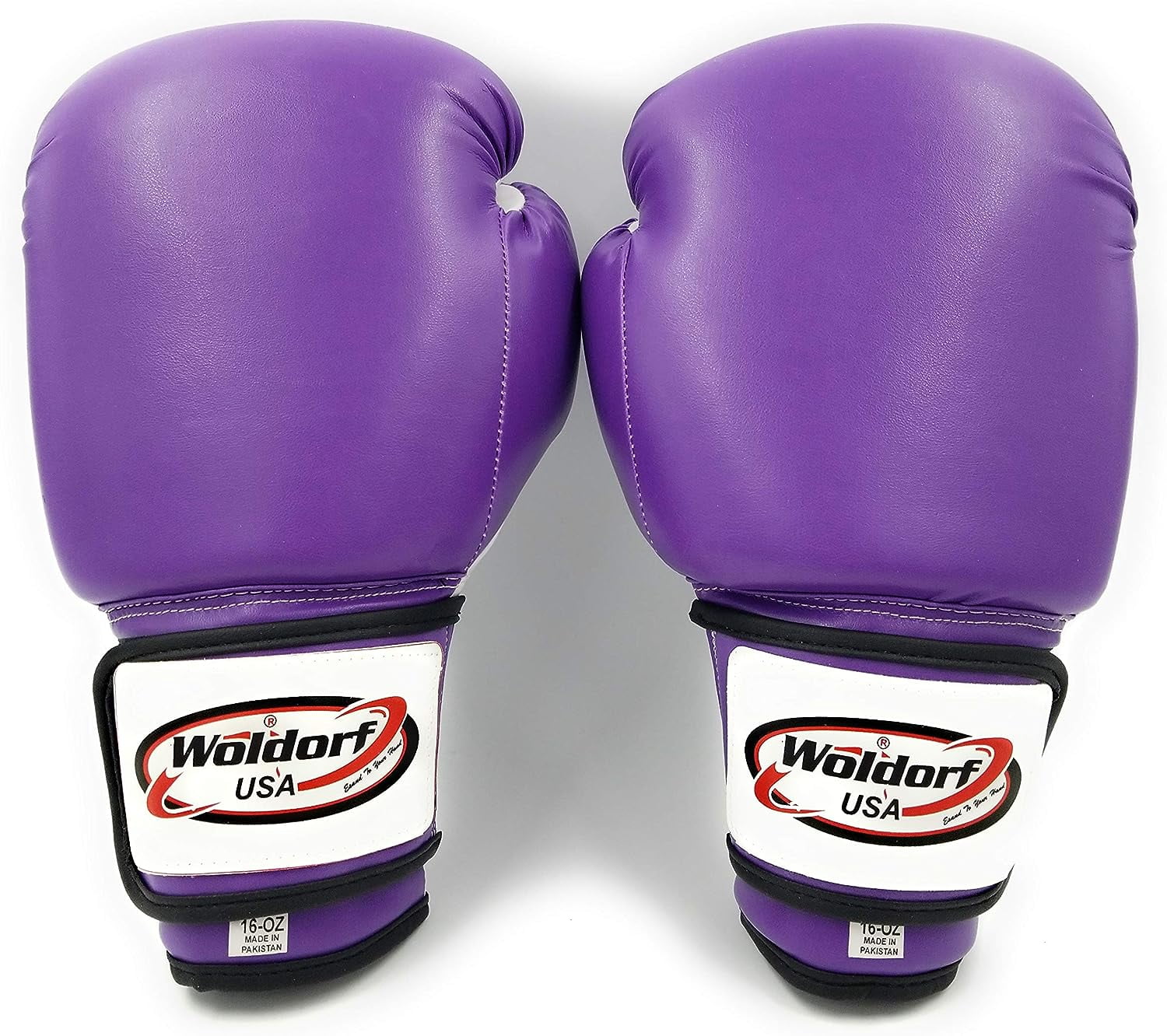 Woldorf USA Men and Women Training Fighting Sports Boxing Gloves - Heavy Punching Bag for Kids - Sparring Gloves, Kickboxing Gloves, Muay Thai Gloves and MMA Sparring Gloves - Vinyl 6oz Purple Sets