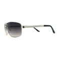 thumbnail image 3 of Mens Metal Rim Rectangle Sport Pilots Sunglasses Silver Smoke, 3 of 4