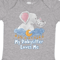 thumbnail image 4 of Inktastic My Babysitter Loves Me Cute Elephants Clouds Moon and Stars Boys or Girls Baby Bodysuit, 4 of 5