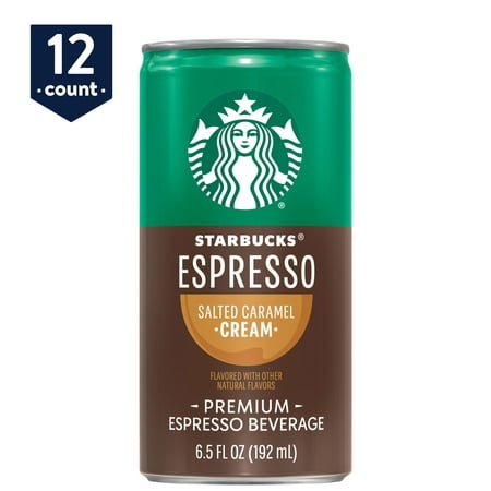 Starbucks Doubleshot Espresso & Salted Caramel Cream Premium Coffee Drink, 6.5 oz, 12 Pack Cans