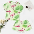 thumbnail image 4 of Flamingo Pattern Print Women'S Pajamas Set Summer Sleepwear Sets 2 Piece Lounge Set, 4 of 7