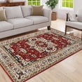 thumbnail image 4 of Yoneston 6' x 9' Vintage Bohemia Area Rug Machine Washable Bedroom Rug Soft Non-Slip with Printed Kitchen Mat for Living Room Playroom Dining Room Decoration, Red, 4 of 6