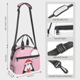 thumbnail image 4 of DouZhe Lunch Bags for Women and Men, Cartoon New Year Bird Pink Penguin Prints Reusable Portable Insulated Cooler Waterproof Lunch Tote Bag for Travel Work School Picnic, 4 of 7
