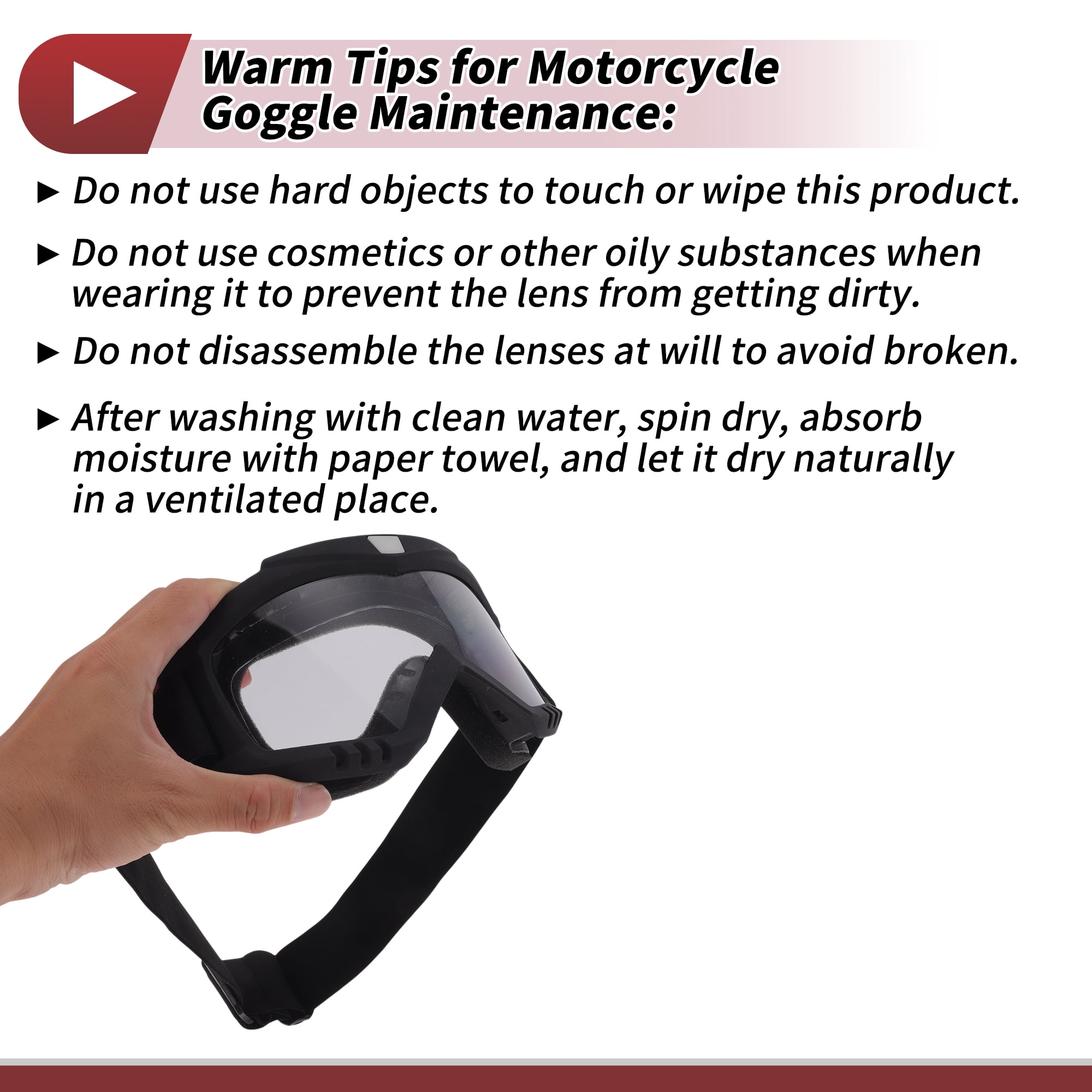 Unique Bargains Motorcycle Riding Goggles PC Cycling Sunglasses Clear Lens Black Frame