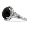 thumbnail image 4 of Sterling Silver Rhodium-plated Onyx and Diamond Ring QR5594, 4 of 5