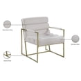 thumbnail image 4 of Meridian Furniture Zayne Cream Velvet Accent Chair with Gold Iron Frame, 4 of 5